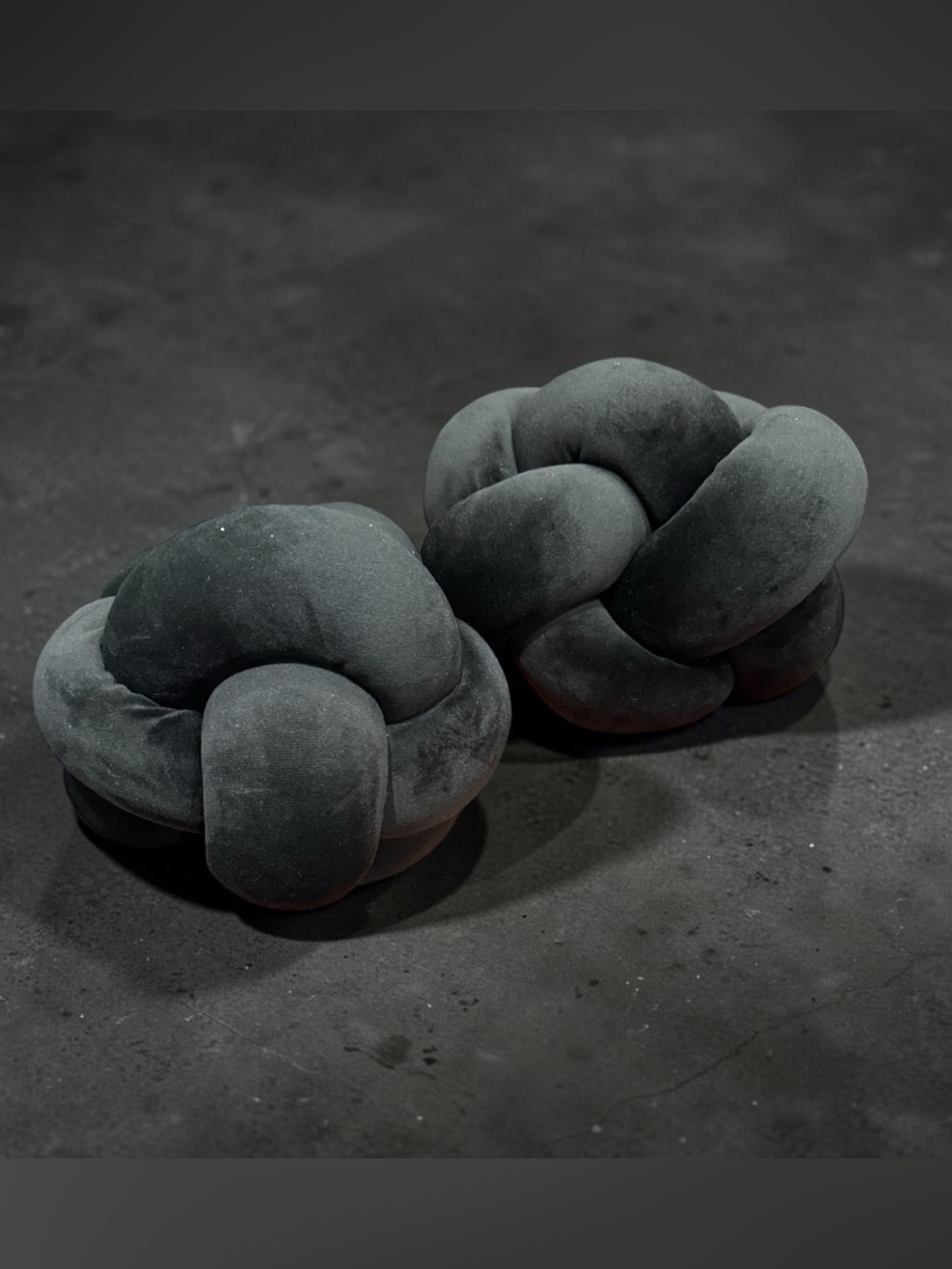 Set of 2 Knot Accent Pillow - Black.